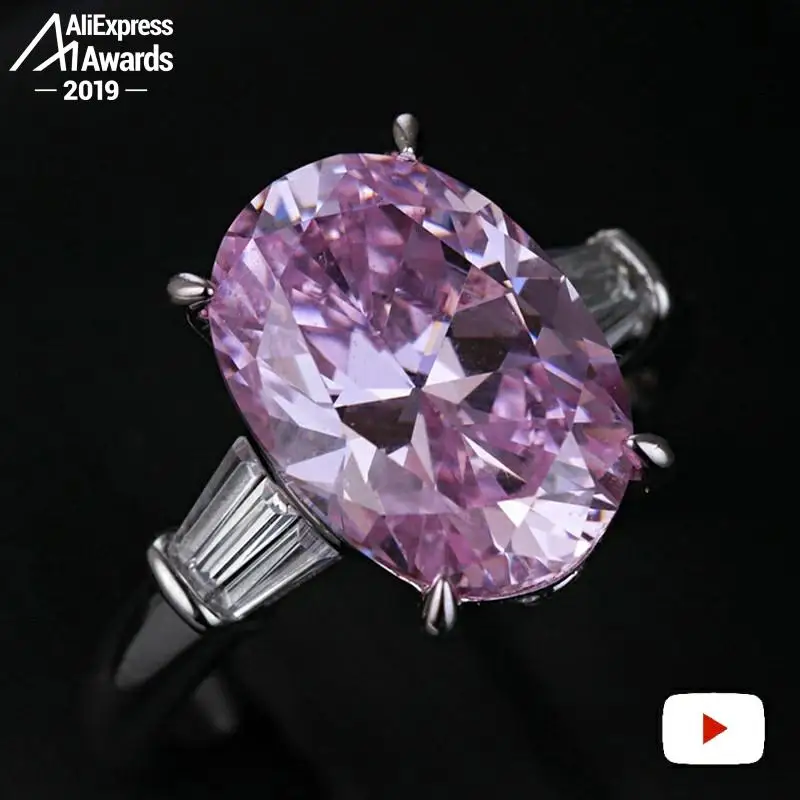 Кольцо из серебра S925 пробы с овальной огранкой 10*14 мм ювелирное изделие