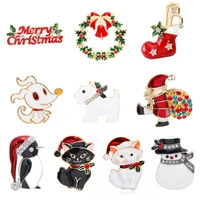 christmas gifts santa claus pins brooch collecting house lapel badges men women fashion jewelry adorn backpack collar hat
