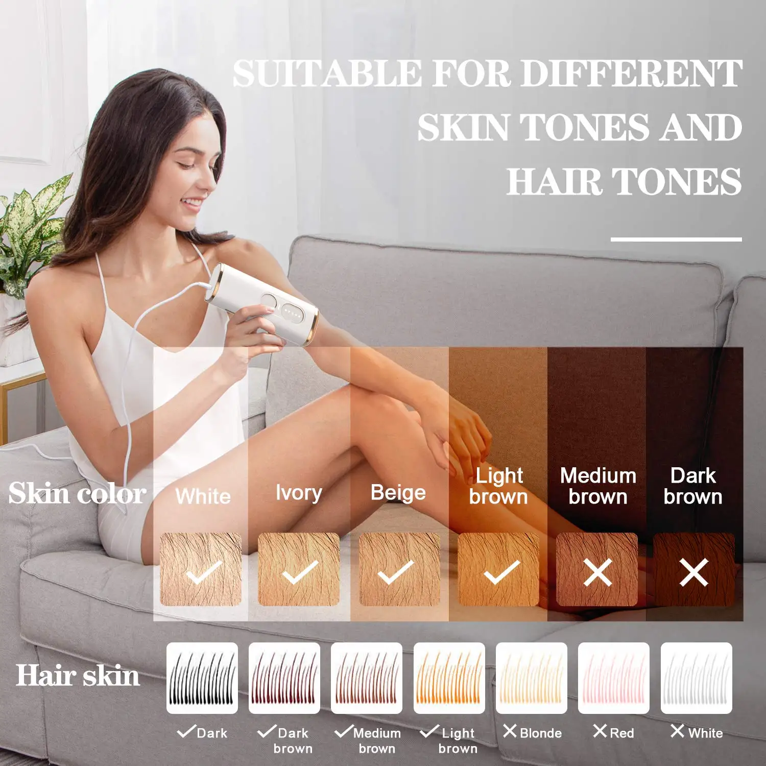 

IPL Hair Removal For Women and Men 500,000 Flashes For Bikini,EU Plug