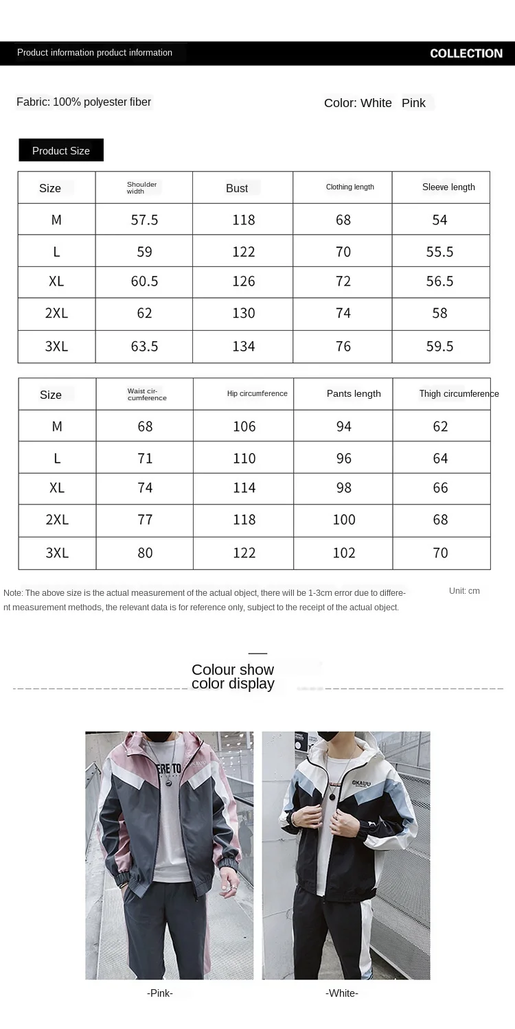 

Sweatsuit Men Set Fashion Spring Sporting Suit Hoodies Sweatshirts Jacket Sportswear 2 Piece Set Tracksuit vtements pour homme