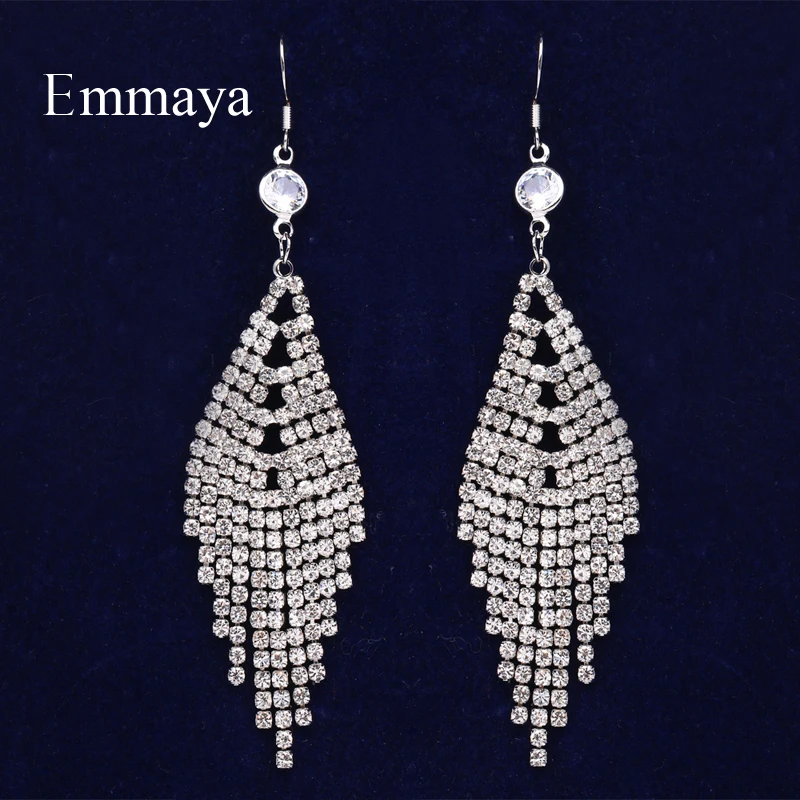 Emmaya Noble White Color Earring Women Elegant Choice Tassel Fashion Ornament In Bridal Wedding Party Exaggerated Dress-up | Украшения и