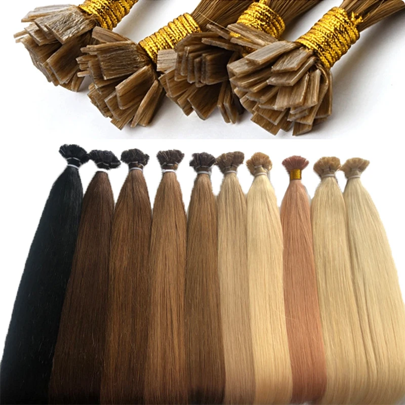 Toysww European Human Hair Flat Tip Hair Extensions Blonde 1g1s Natural Straight Virgin Hair Extensions 50g 100gpack