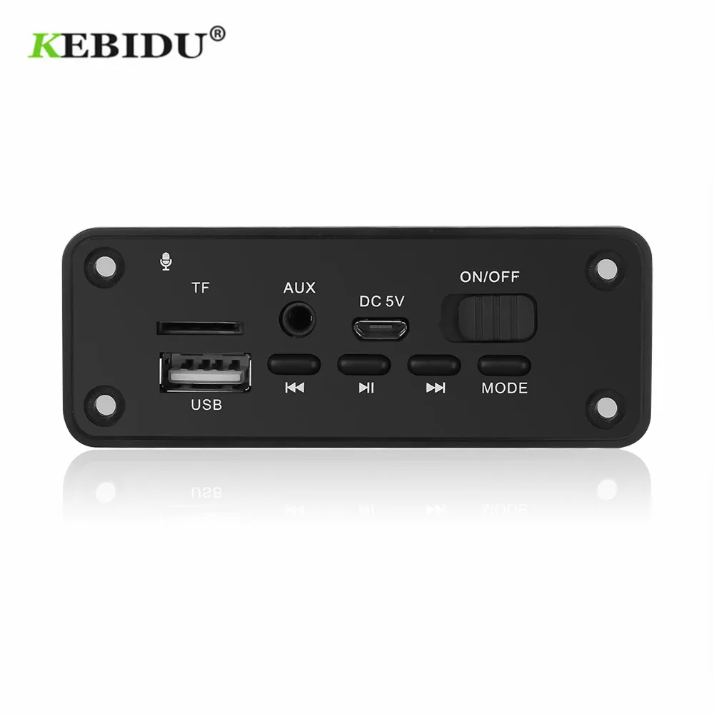Kebidu Автомобильный bluetooth 5 0 mp3-плеер аудио декодер доска 2 3 Вт динамики FM-радио