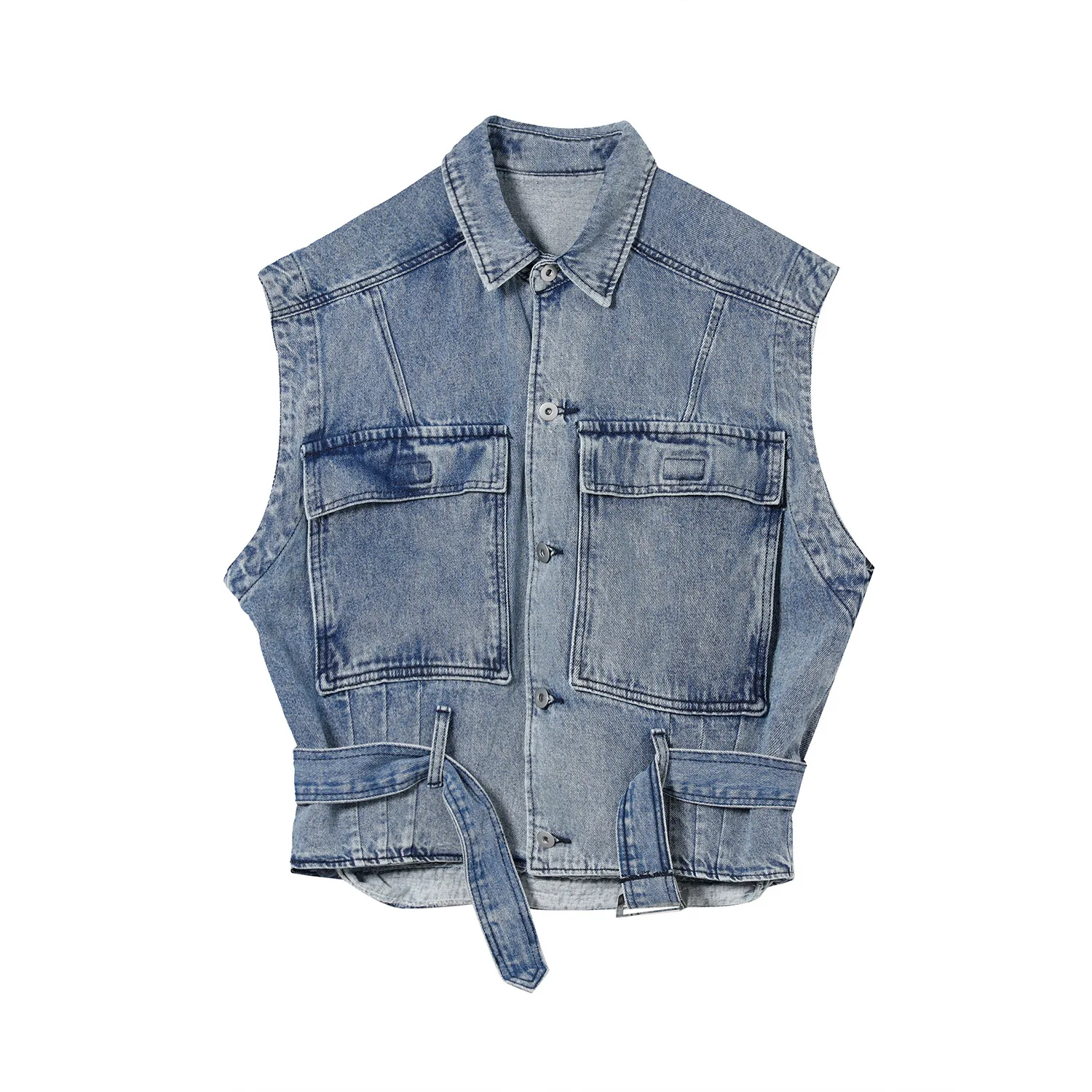 

Menswear|Summer New Products Korean Big Contour Simple Denim Jacket Men's Trendy Old Denim Workwear Vest