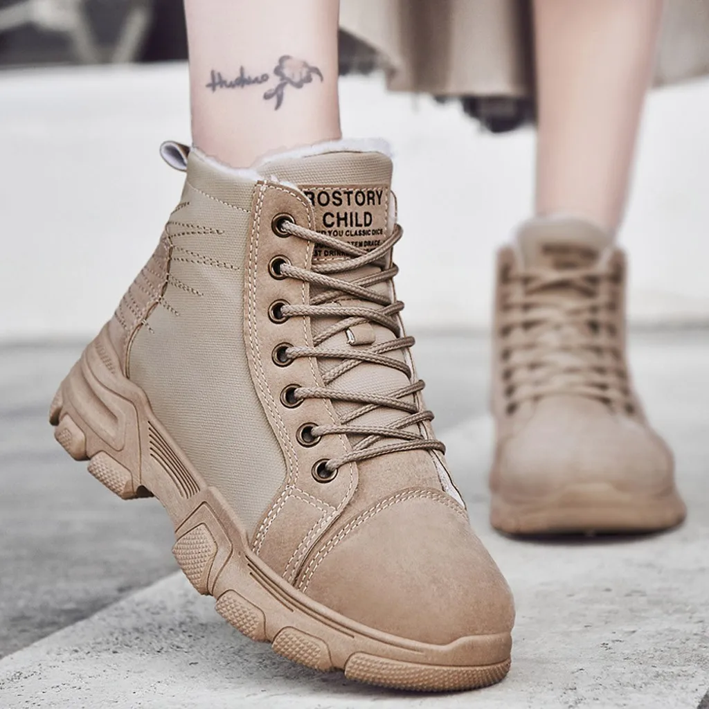 SAGACE женская обувь 2019 Новые повседневные зимние ботинки на шнуровке с круглым