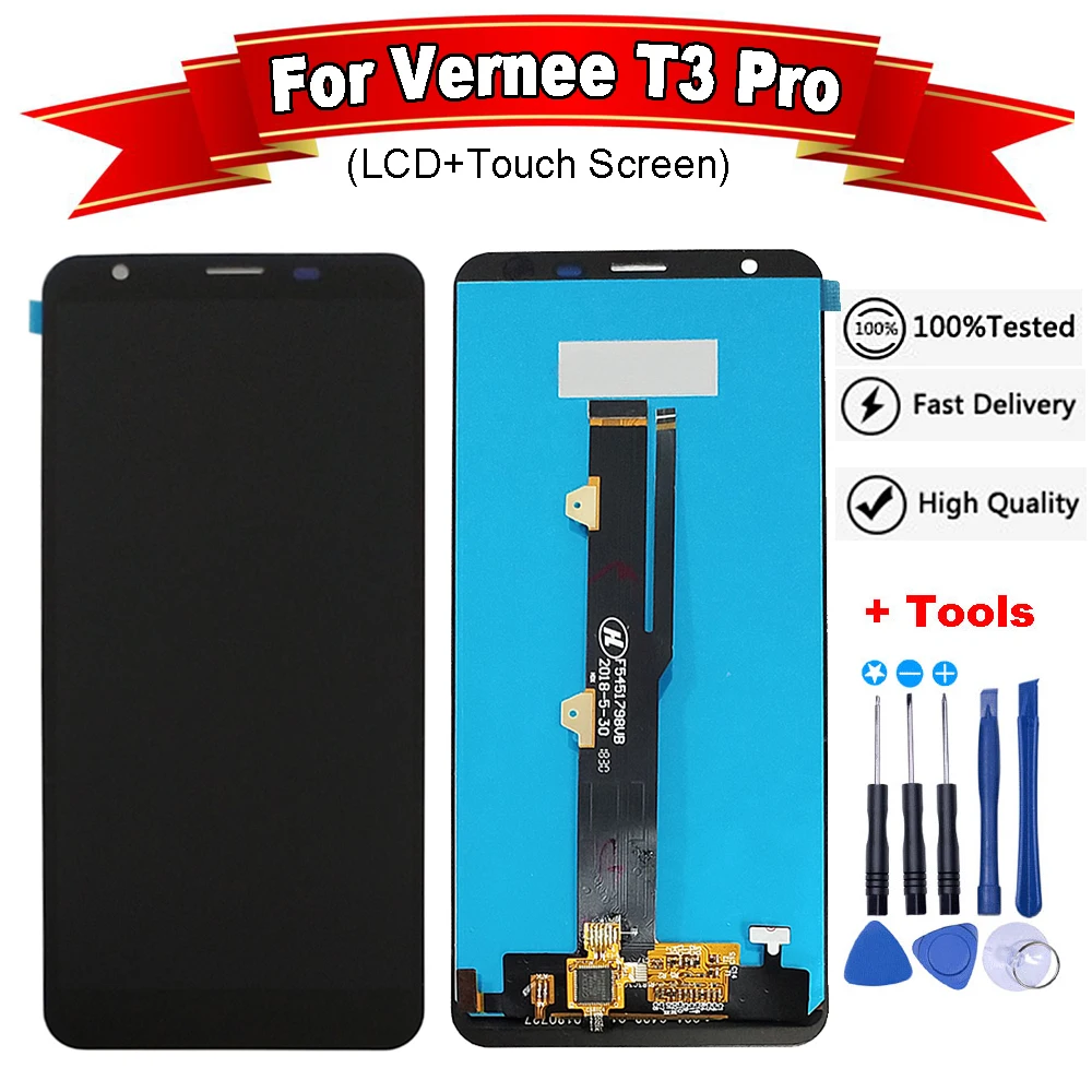5 дюймовый ЖК дисплей для Vernee T3 Pro + сенсорный экран 100% оригинальный