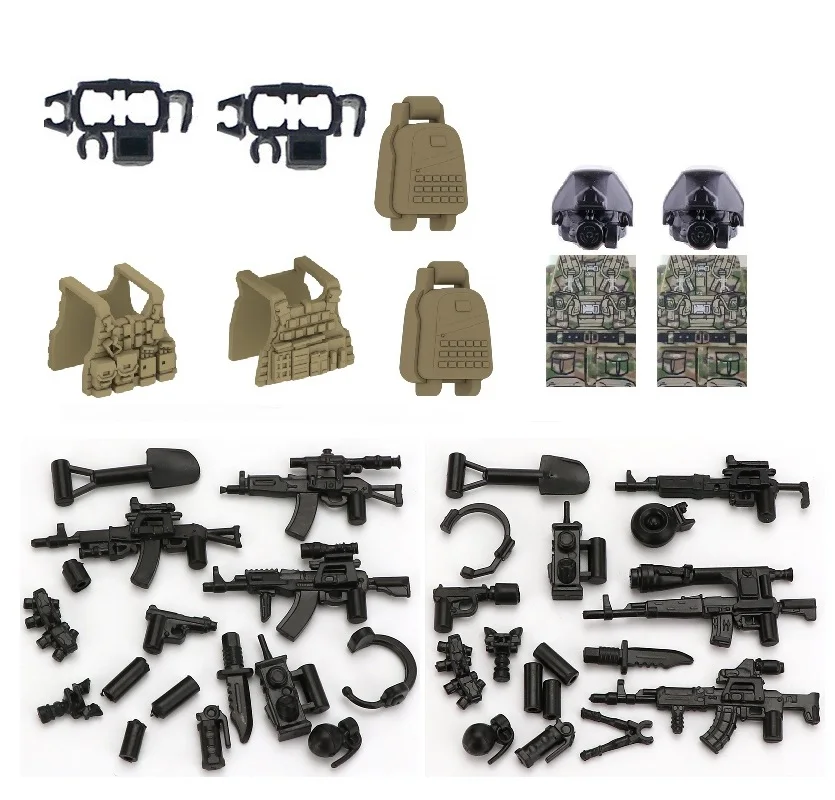 

1SET Russian Alpha Modern Special Forces Soldier Guns Military Weapon Playmobil City Police Figures Parts Blocks Model Mini Toys