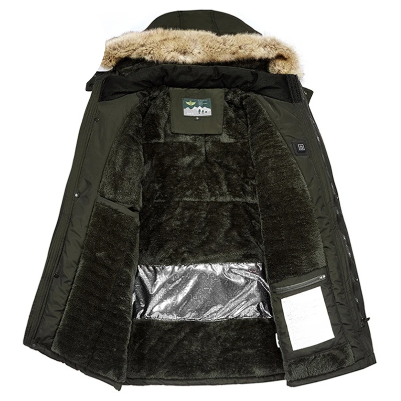 Мужская куртка с подогревом ZYNNEVA хлопковая водонепроницаемая USB-зарядкой и