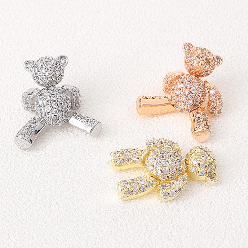 1 шт. вращающийся медведь украшение для ногтей Блестящий кристалл хлопья