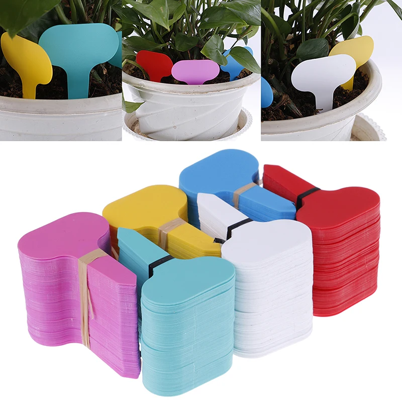 

100pcsPlant Tag T-type Plastic Nursery Garden Plant Label Flower Thick Tag Label Mark Garden Decoration Ornaments