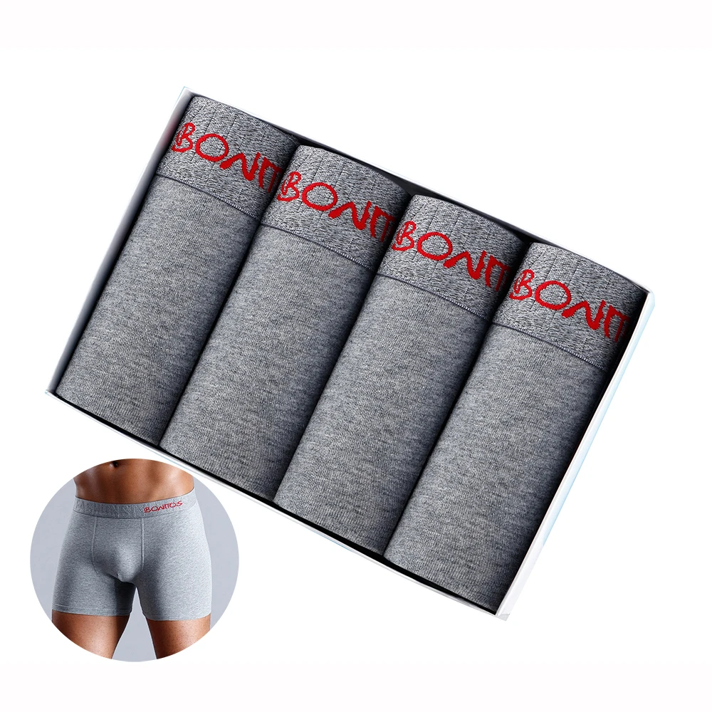 

4 шт./партия, мужские хлопковые трусы-боксеры