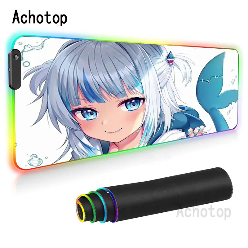 

Anime Hololive Cute Mousepad Gamer Comtuper Desk Mat RGB Large Mouse Pad Kawaii Gaming Accessoroes Laptop LED Keyboard Maus Mat