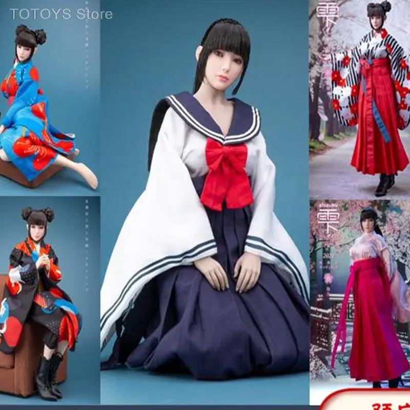 1/6 I8 игрушки спокойная собака Мерцающая кимоно Haru Yayoi одежда и голова набор для