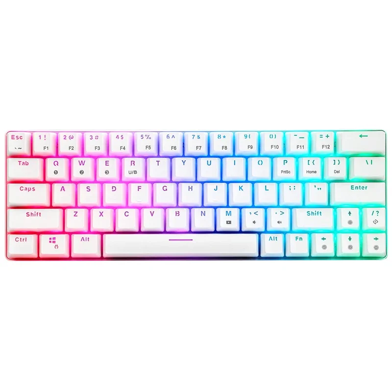 CQ63 Wireless Mechanical Gaming Keyboard True RGB Backlit Bluetooth 5.0 Blue SwitchesWired Keyboard for iPad iMac Android PC