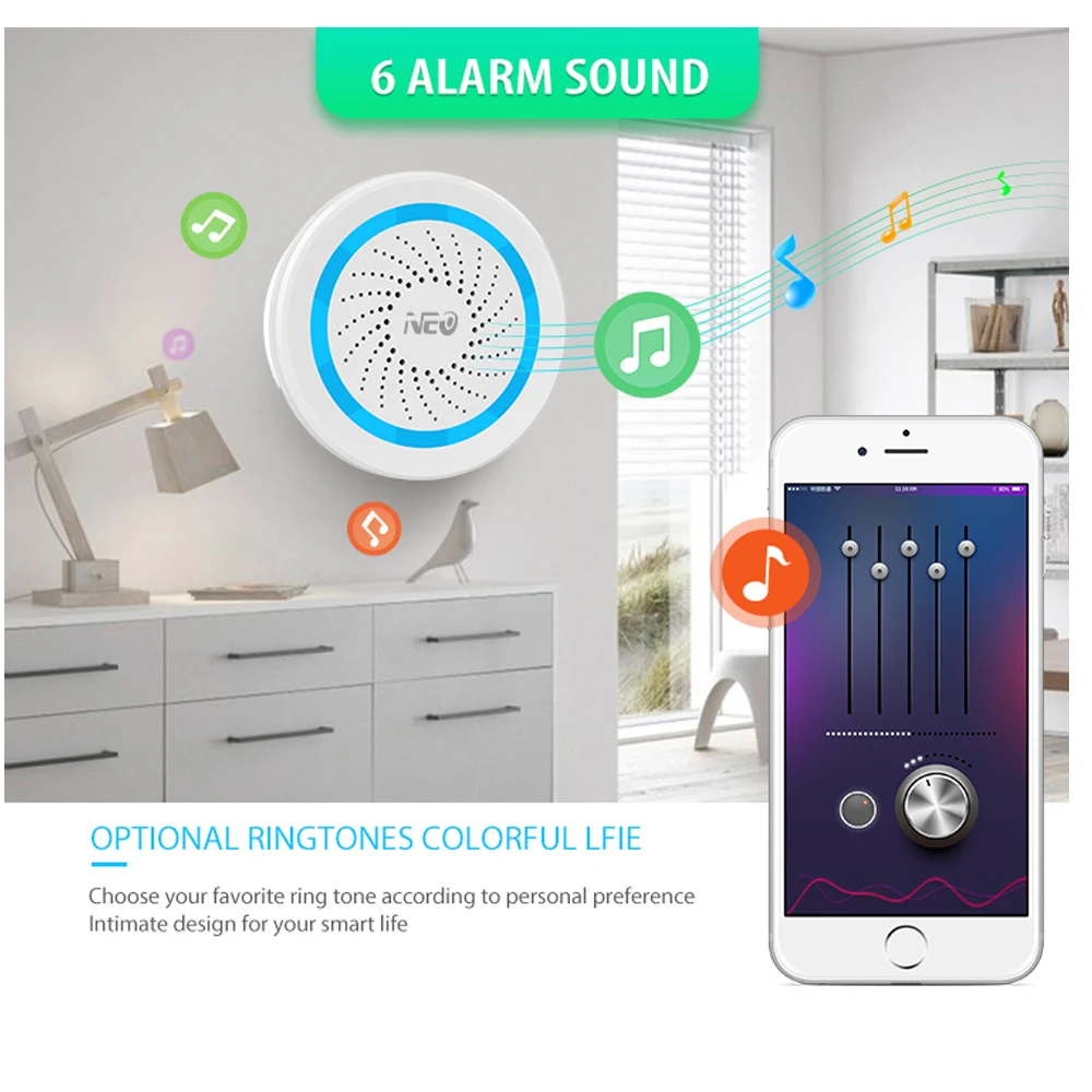 

Z-wave Plus Wireless Home Automation Battery-Powered Also Can Be Charged With USB Siren Alarm Sensor