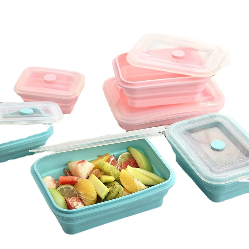 Складные портативные силиконовые контейнеры для хранения пищевых продуктов
