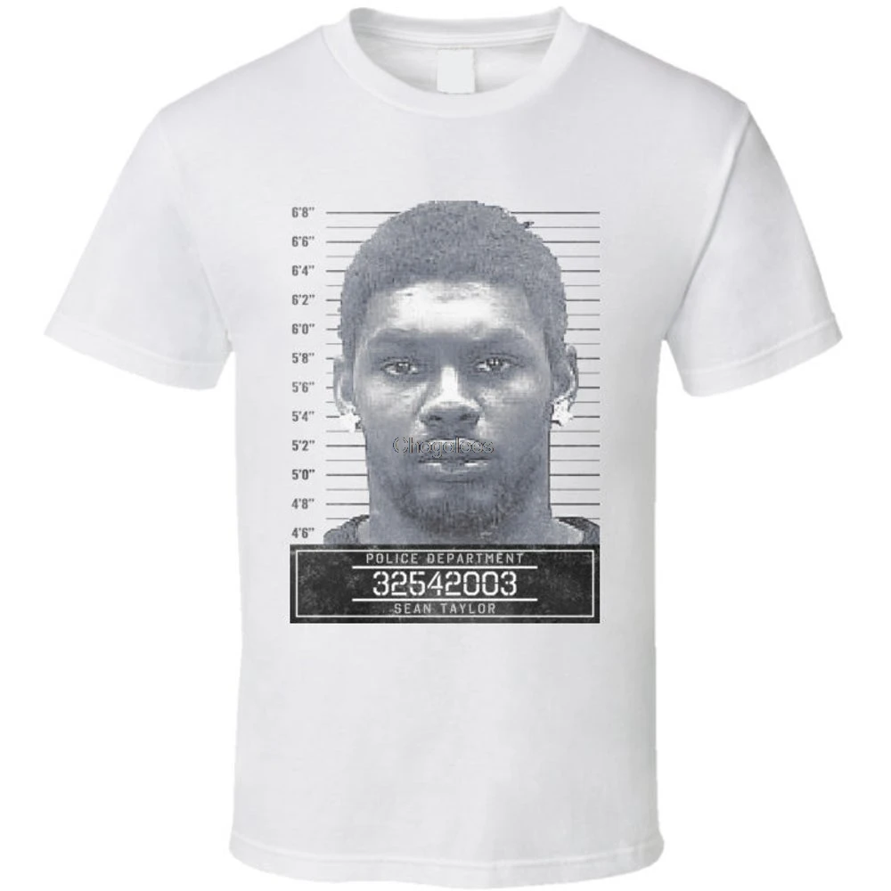 Шон Тейлор знаменитая спортивная звезда мугшот полицейский отряд футболка -