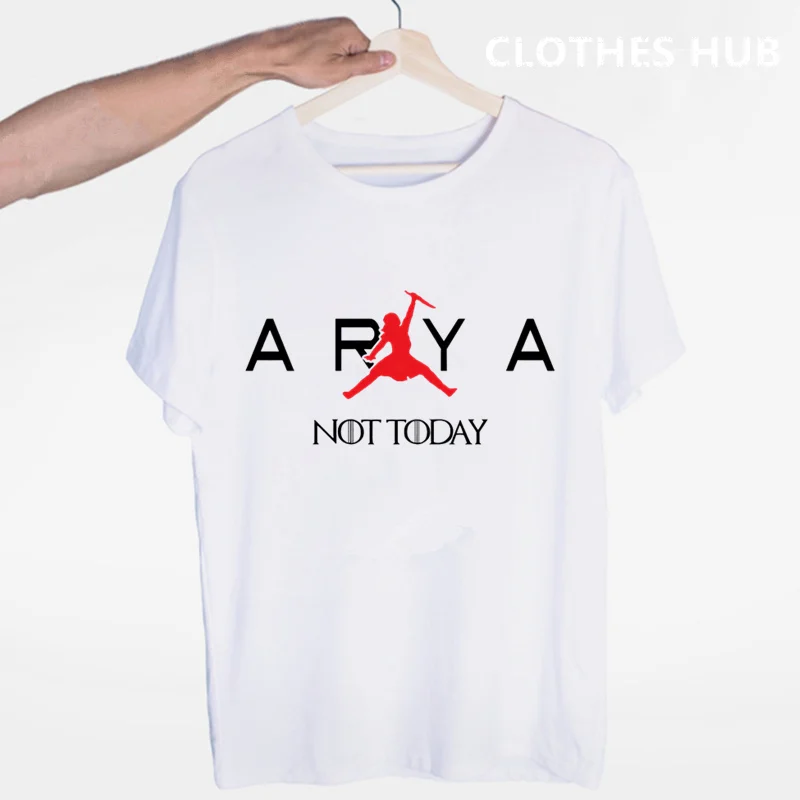 Dracarys Игра престолов Arya Stark Not Today футболка с круглым вырезом и короткими рукавами Летняя Повседневная модная футболка унисекс для мужчин и женщин - Цвет: Бежевый