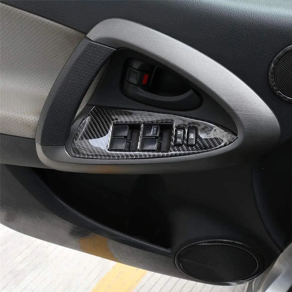Для Toyota RAV4 2006 2012 мягкие пластиковые накладки на окно автомобиля кнопка подъема