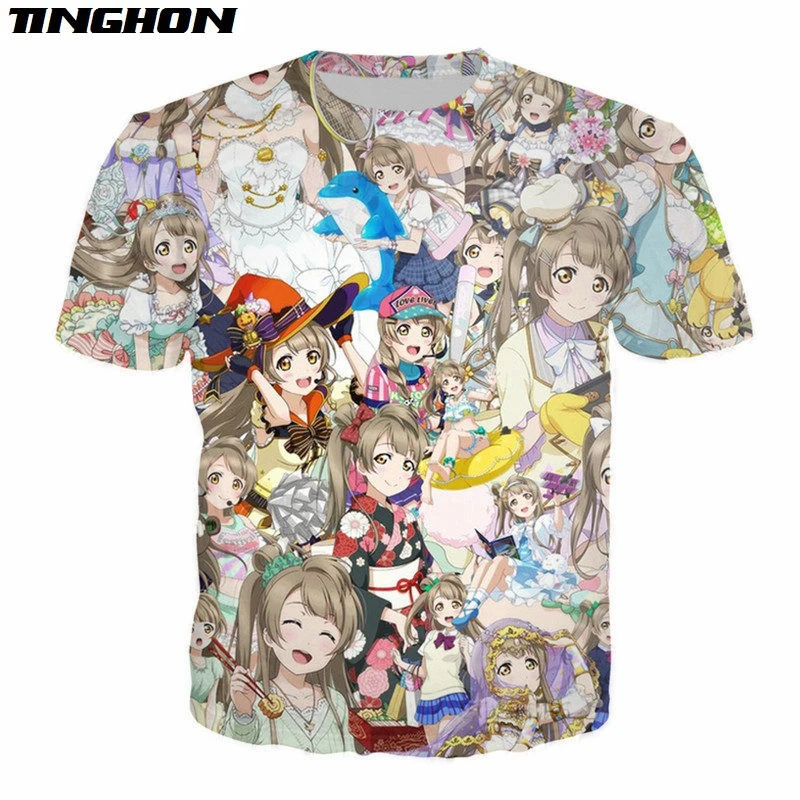 XS-7XL Harajuku в стиле аниме Живая Любовь футболка хипстерская прикольная 90s женская