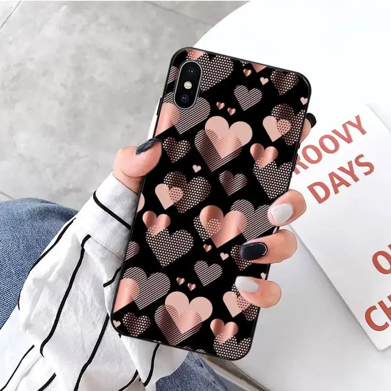 

Glitter Love Gold Rose pattern luxury high quality Phone Case funda For iphone 5 5s 5c se 6 6s 7 8 plus x xs xr 11 pro max