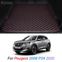 the trunk floor leather liner car trunk mat cargo compartment floor carpet for peugeot 2008 p24 2020
