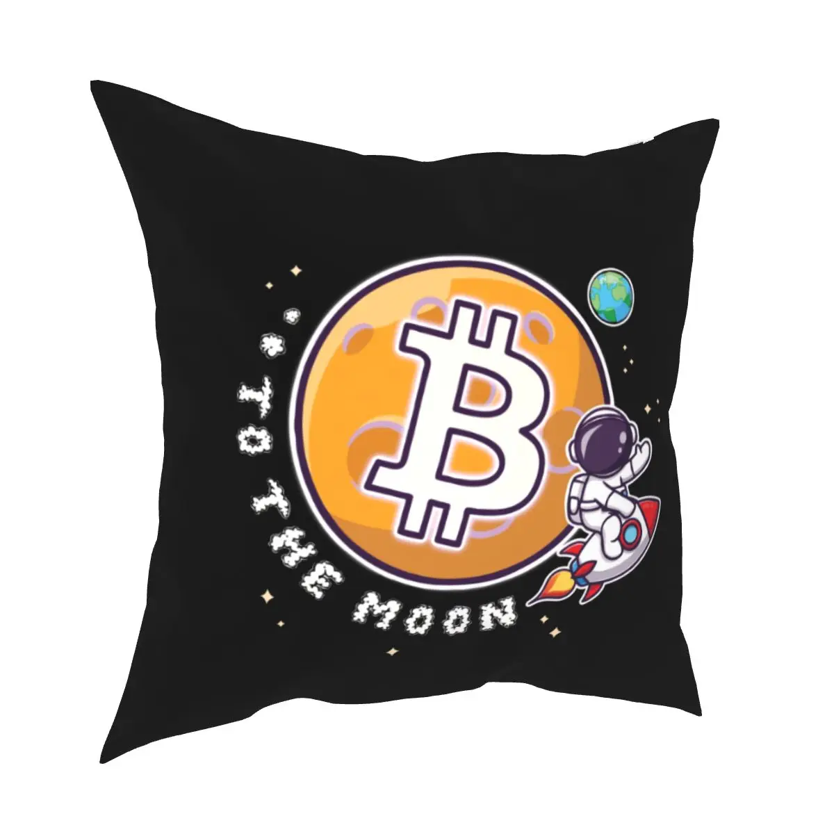 

Bitcoin Astronaut HODL Zum Mond Kissen Deckt Couch Crypto Währung Kissen Fall Dekoration Wurf Kissen Fall 45*45cm
