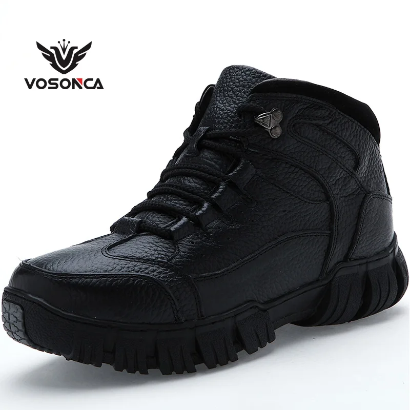 

Vosonca/очень теплые зимние мужские ботинки; ботинки из натуральной кожи; Мужская зимняя обувь; мужские ботинки на меху в военном стиле; Мужская...