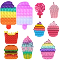 rainbow ice cream hamburger push bubble fidget autism toy children early educational tool for autism stress relief special