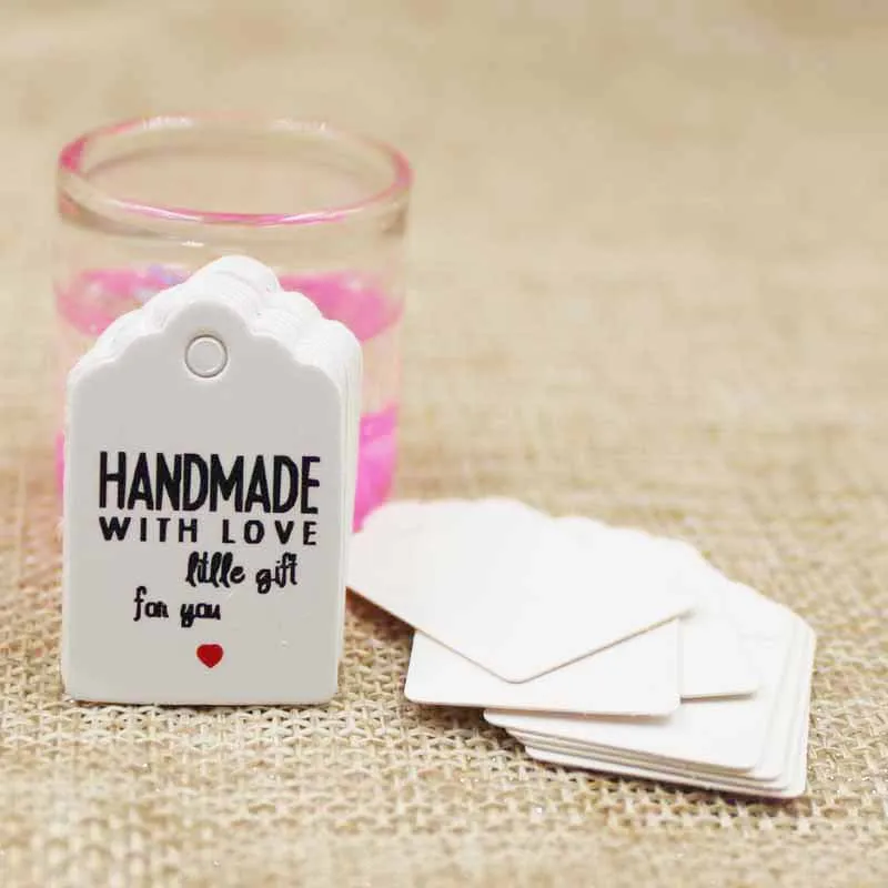 100 шт. Мульти Милая коричневая/белая бумажная подарочная коробка этикетка бирка