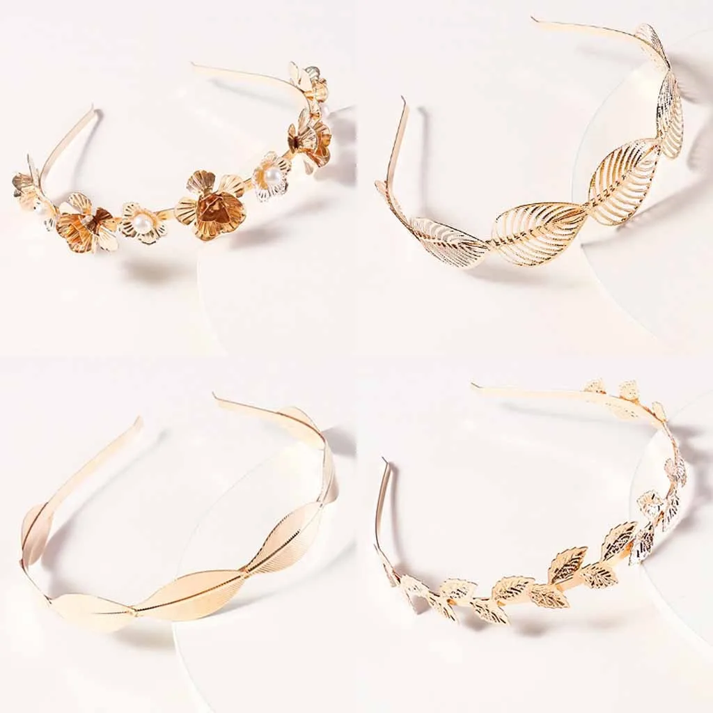 Женские аксессуары для волос в стиле ретро жемчужный цветочный ободок с листьями