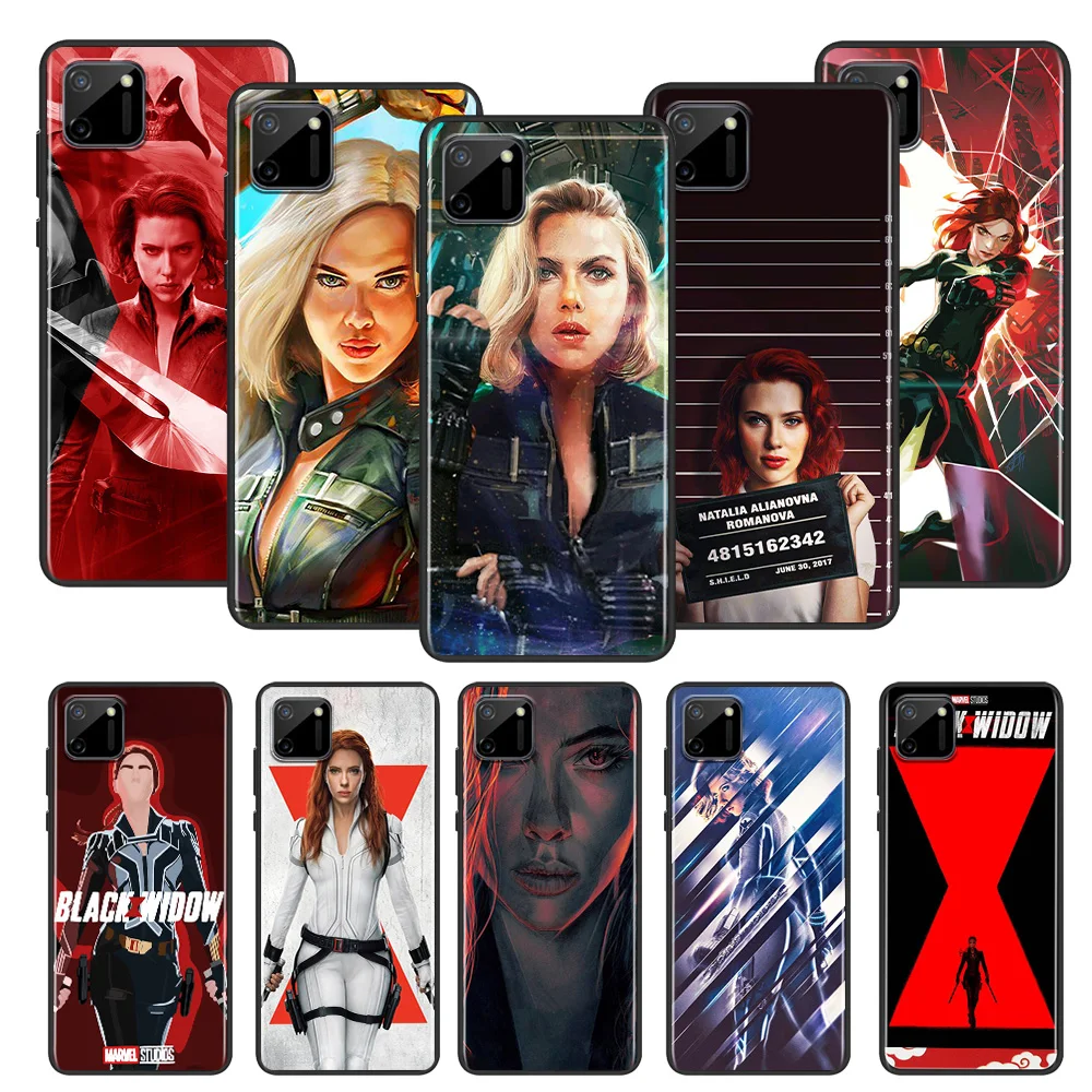 

Marvel Hero Black Widow For OPPO Realme C2 C3 C11 C15 C17 X2 X3 X7 XT Narzo 20 Superzoom Pro Black Phone Case