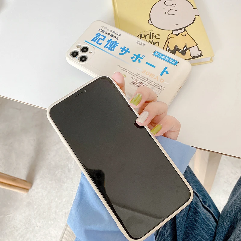 Funny Japan Memory pills word Phone Case For iphone 11 Pro Max 7 8 plus X XR XS SE 2020 soft silicone protect back cover coque | Мобильные