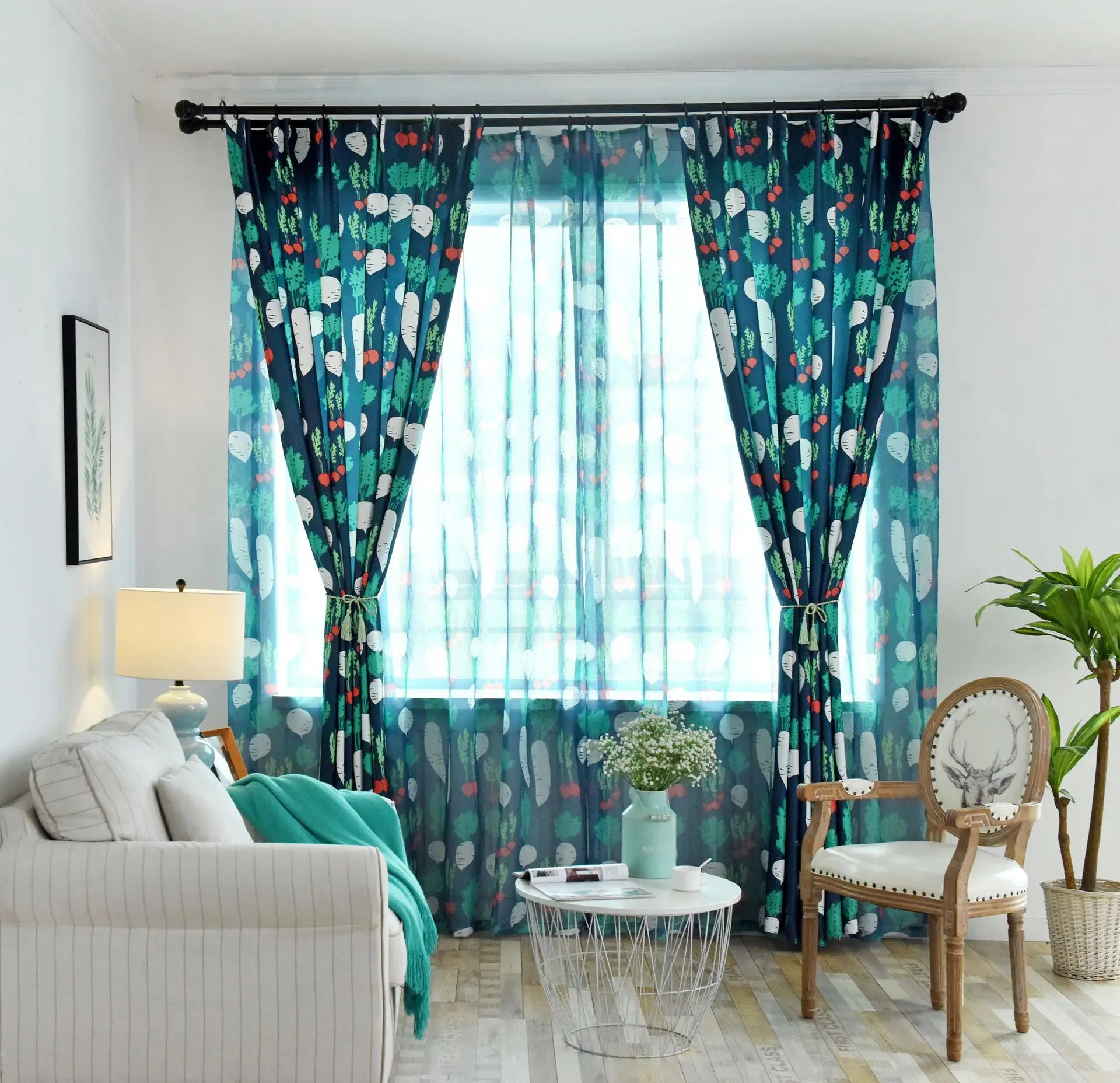 Пользовательские Современные скандинавские редисковые домашние шторы с