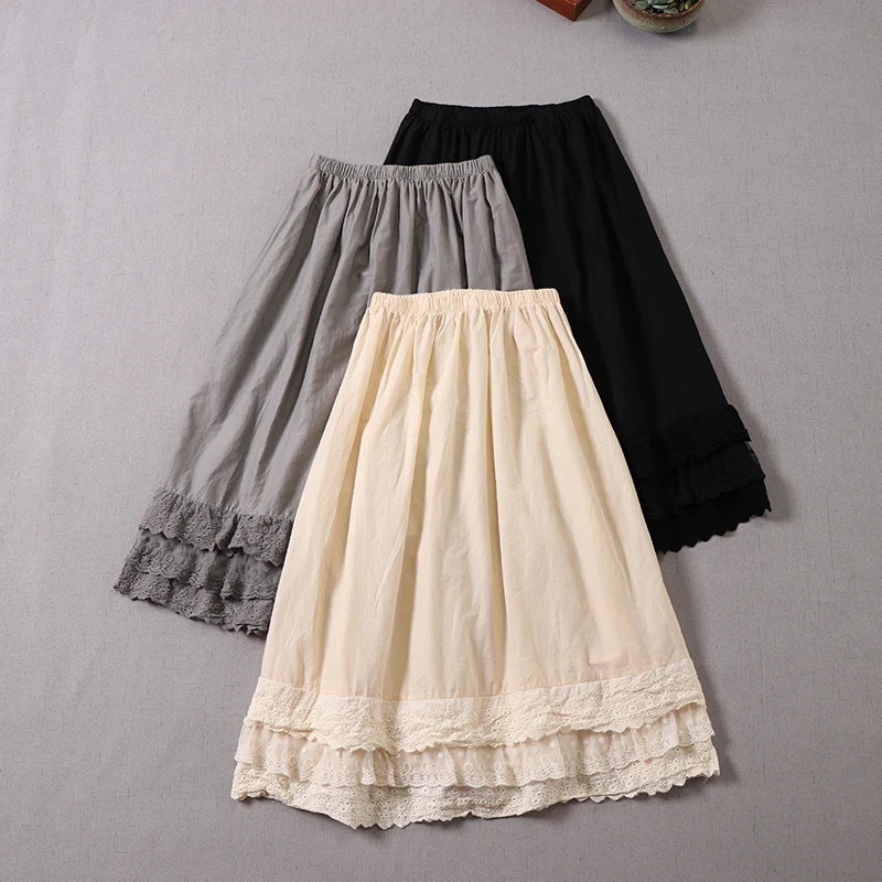 

Юбка женская трапециевидная кружевная с вышивкой, в японском стиле