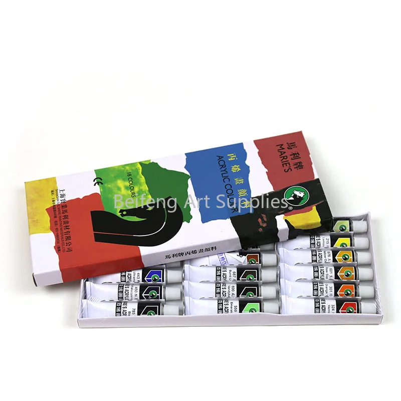 

12/18/24/36Colors 12ML Tube Professional Acrylic Paint Set For Fabric Clothing Nail Glass Drawing Painting For Kids Art Supplies