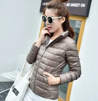 Женский тонкий пуховик Новый женская верхняя одежда теплая портативная