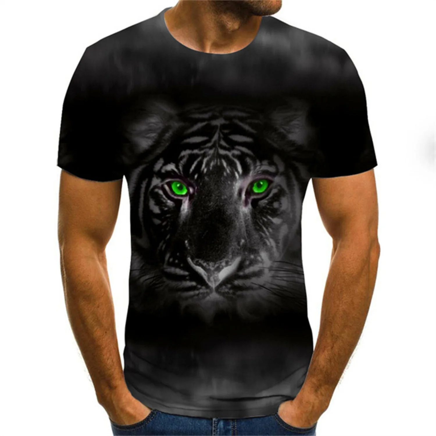 

Summer T-shirt printed round neck 3D vertigo men's T-shirt leisure sports loose short sleeve 3D T-shirt