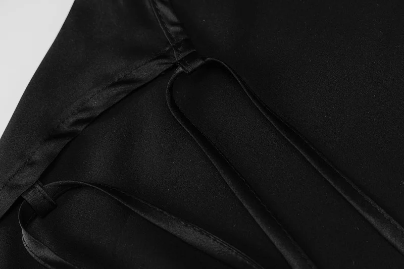 

Fashion Sexy Lace Splicing Women Dress 2021 Spring Summer New Lace Up Backless Dresses Woman Black Party Dress