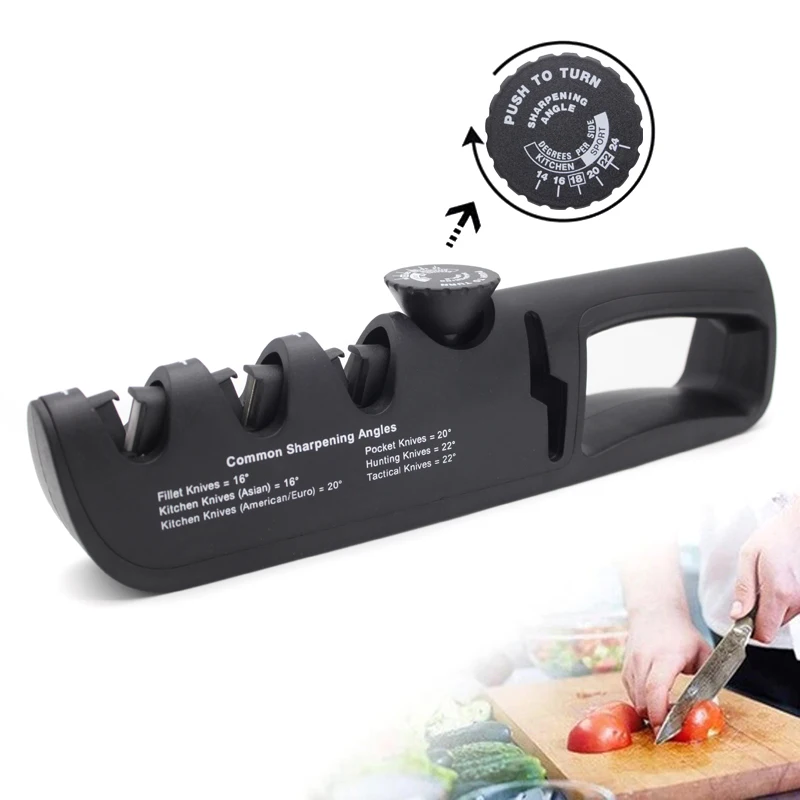 

4 in 1 kitchen knife sharpener multifunction Sharpeners Adjust Angle Tungsten steel Scissors professional grinding Kitchen tool