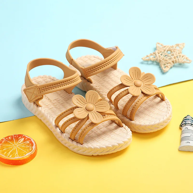 Летние детские сандалии новинка Детская Цветочная мягкая подошва для маленьких