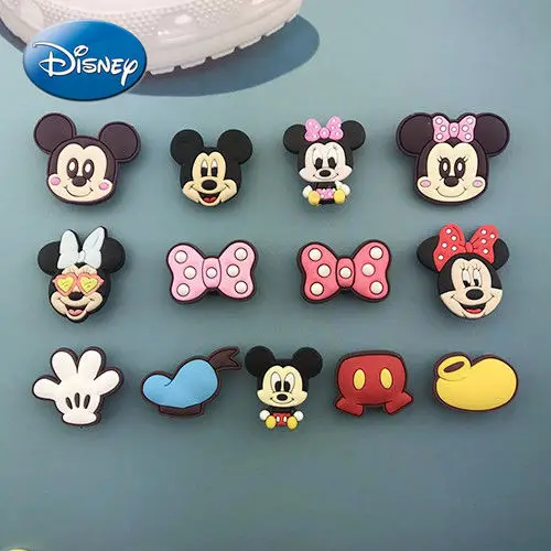 

Disney Mickey Mouse Cartoon Cute Hole Shoes Decorative Vamp Accessories Detachable Cartoon Anime Shoes Flower Pendant Shoe Clip