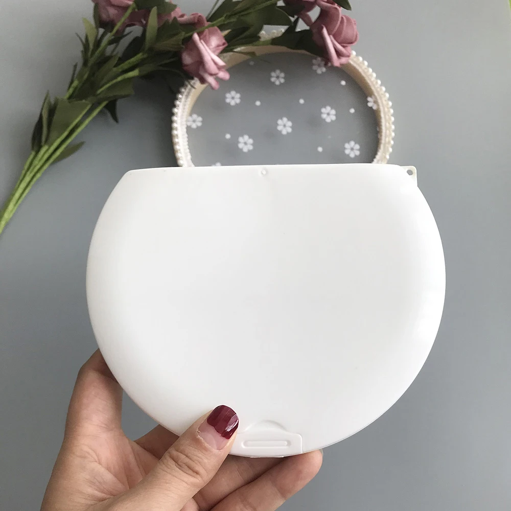 Переносная маска коробка для хранения с зеркалом полукруглый пыленепроницаемый