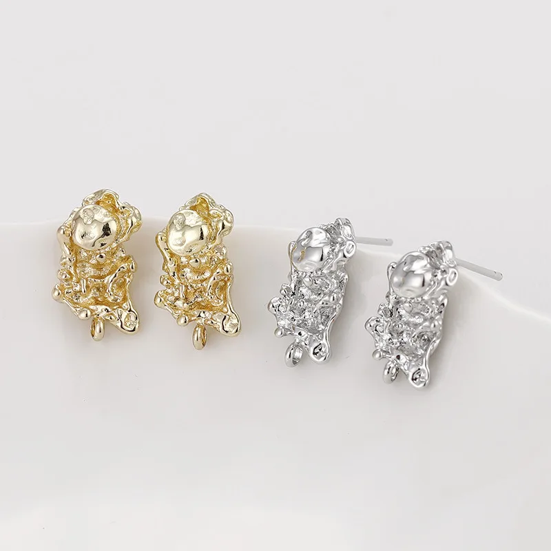 Купи Copper  Earrings Base Connectors Linker Irregular Imitating Stone 2pcs For DIY Jewelry Making Accessories за 215 рублей в магазине AliExpress