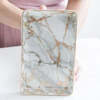 nordic ins ceramic disc marble print tray creative ceramic collection jewelry plate home decoration accessories for living room