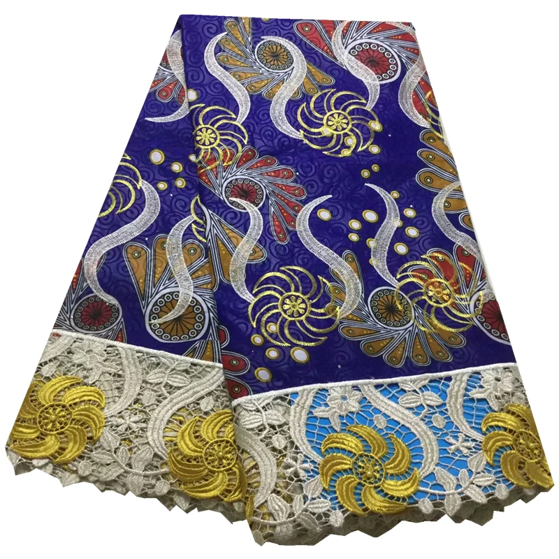 Новое поступление восковые принты с гипюровым шнуром кружевная ткань