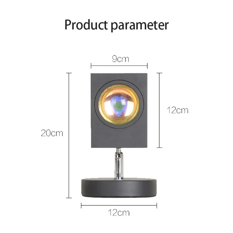 

USB rainbow sunset red projector led night light sun projection desk lamp bedroom bar cafe wall decoration lighting floor lamp