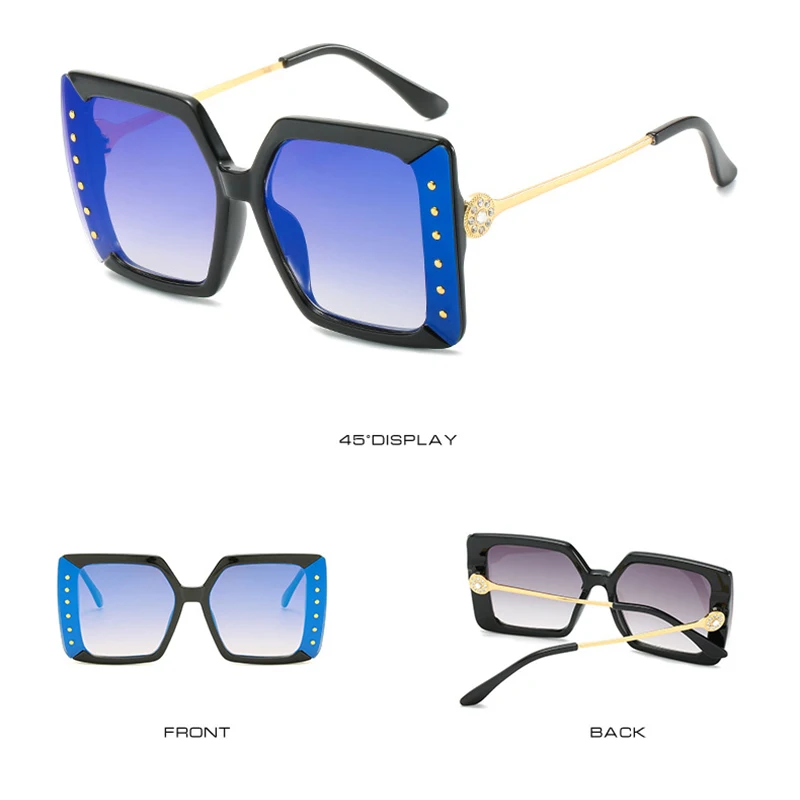 

Oversized Square Sunglasses Shades for Women Brand Fashion Luxury Coated Colored Clear Lens Mens Sunglasses Brand Designer Pink