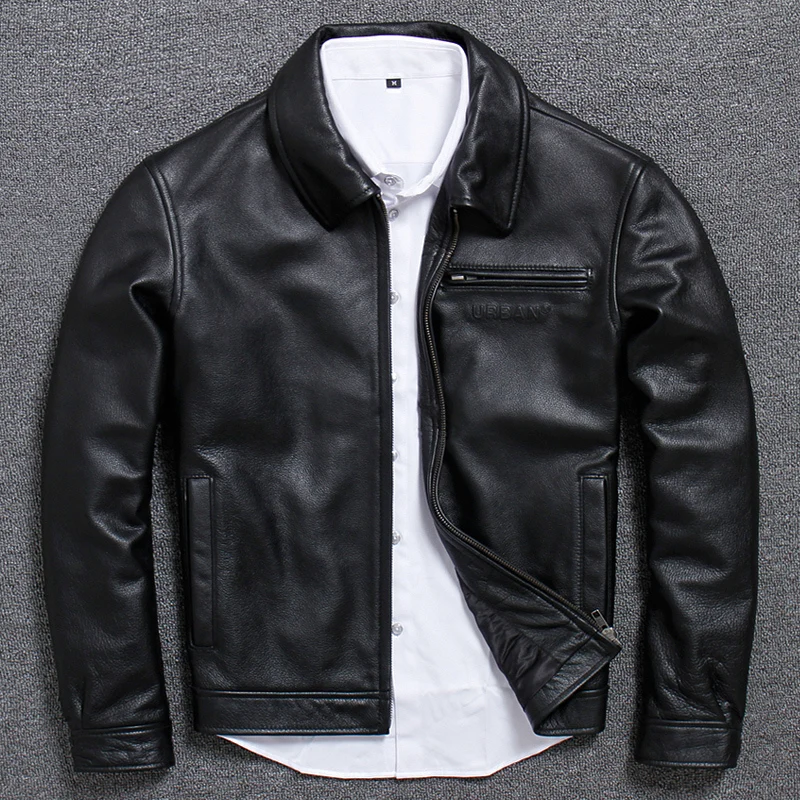 

Головка Слои чистая кожа мужские Нагрудные досуг короткий Фонд натуральная одежда поло для мужчин Кожаная куртка зимняя теплая куртка