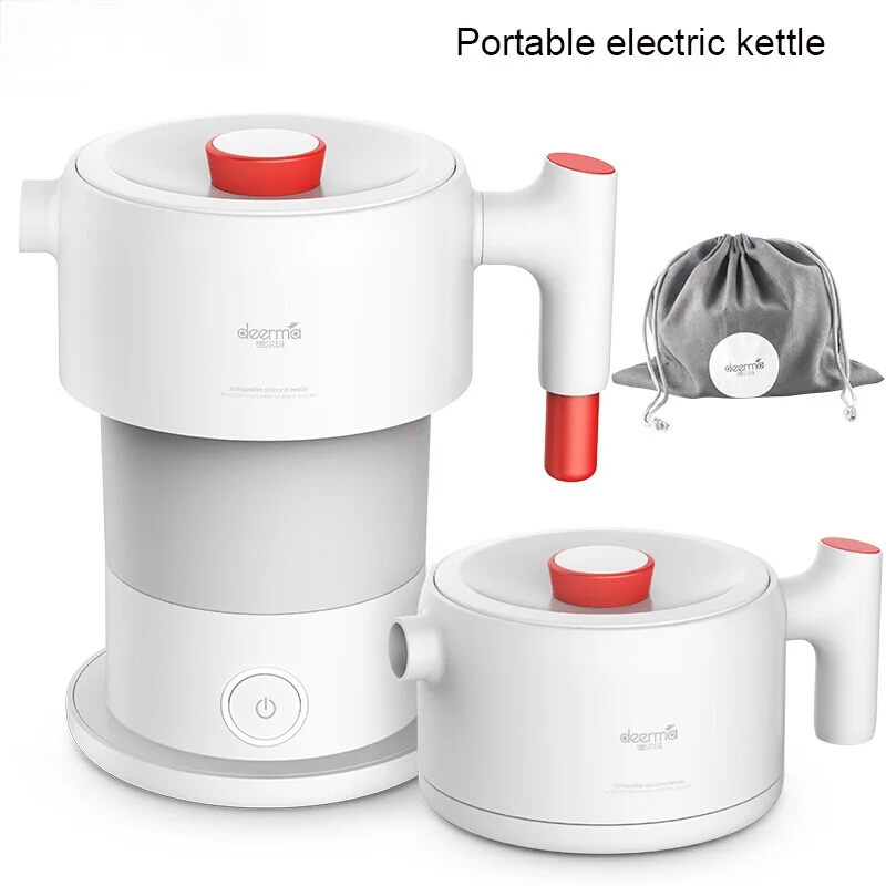

New xiaomi Deerma Portable Electric Kettle Kitchen Appliances Electric Kettle Boil Water Travel Foldable 0.6L Coffee Teapot